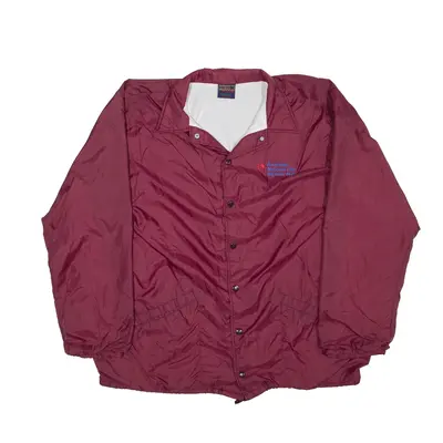 HILTON Coach Jacket Maroon Nylon Mens XL