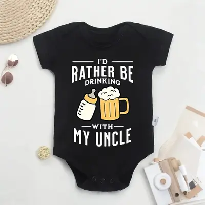 Funny Uncle Onesie I'd Rather Be Uncle Baby Bodysuit Uncle Baby Announcement Funny Uncle Gift Baby Shower Uncle Baby Shirt Be...