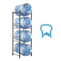 VEVOR 4 Tiers Water Jug Holder, 5 Gallon Water Bottle Holder, Single Row Water Bottle Rack for 4 Bottles, Heavy Duty Water Ju...
