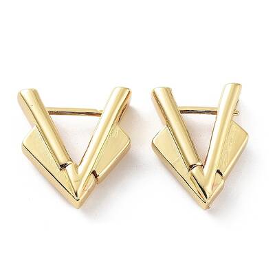 Triangle Rack Plating Brass Hoop Earrings for Women