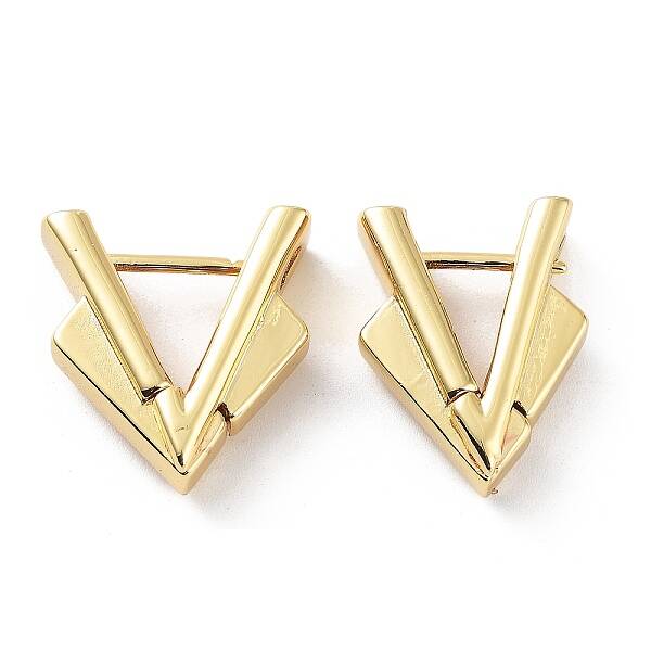 Triangle Rack Plating Brass Hoop Earrings for Women