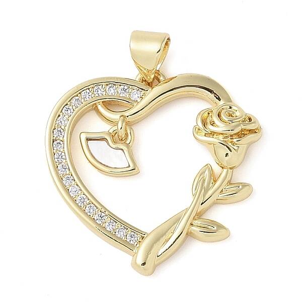 Brass Micro Pave Clear Cubic Zirconia Pendants