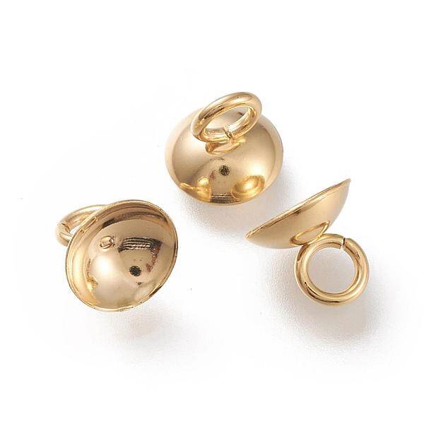 201 Stainless Steel Bead Cap Pendant Bails