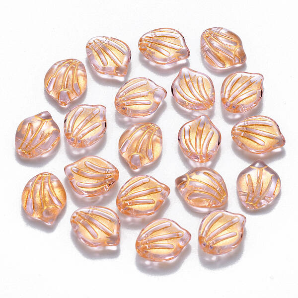 Transparent Spray Painted Glass Beads