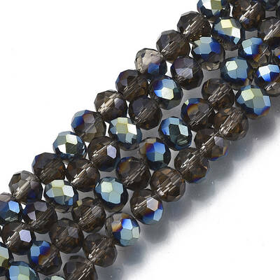 Electroplate Transparent Glass Beads Strands