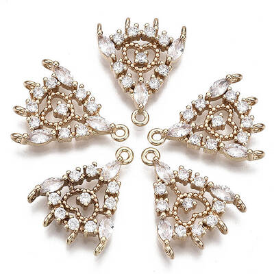 Brass Micro Pave Cubic Zirconia Chandelier Component Links