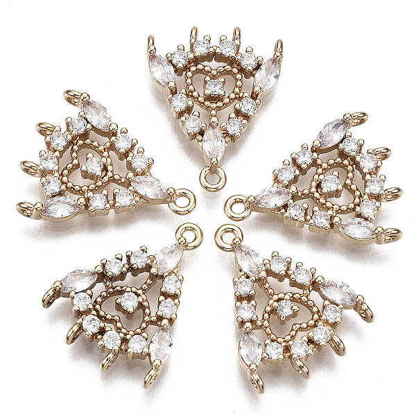 Brass Micro Pave Cubic Zirconia Chandelier Component Links