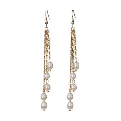 Natural Pearl Beads Dangle Earrings