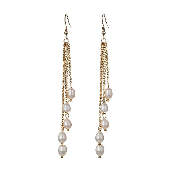 Natural Pearl Beads Dangle Earrings