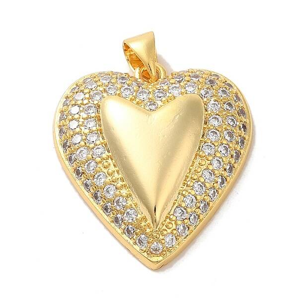 Mother's Day Brass Micro Pave Clear Cubic Zirconia Pendants
