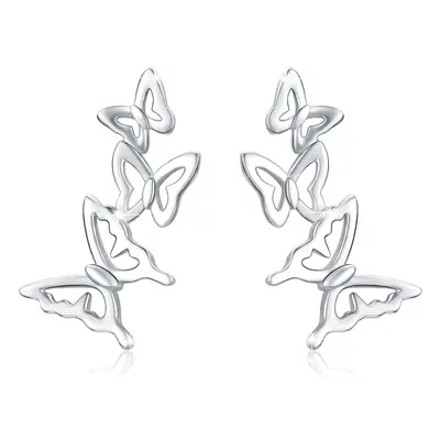 Sterling Silver Butterfly Stud Earrings