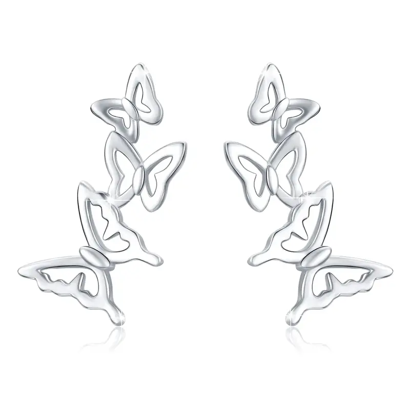 Sterling Silver Butterfly Stud Earrings