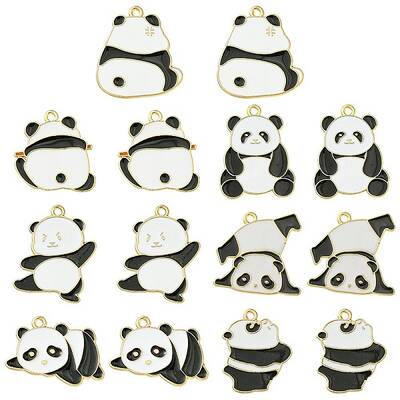 14Pcs 7 Styles Alloy Enamel Pendants