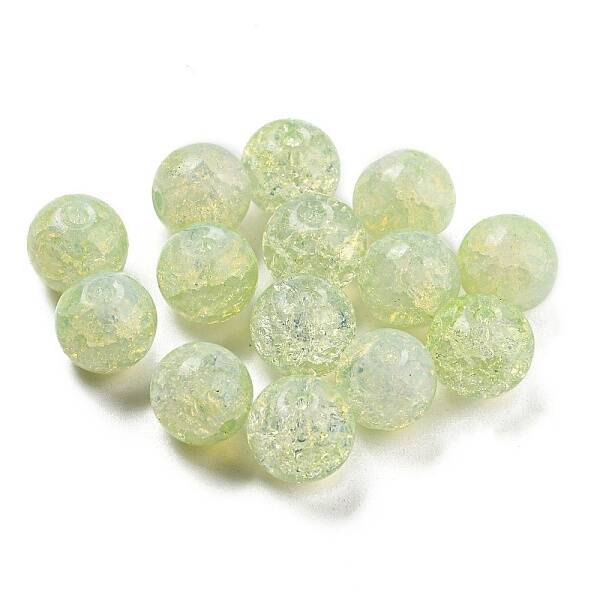 Transparent Spray Painting Crackle Glass Beads