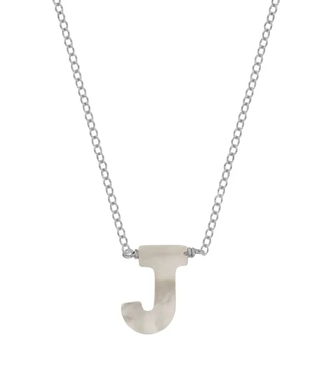 Dawn Initial Necklace | Metal Color: Silver | Style: J