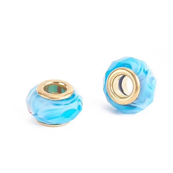 Faceted Glass European Beads