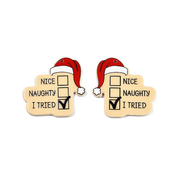 Christmas Series Printed Opaque Acrylic Pendants