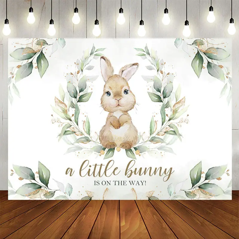 Aperturee Cute Bunny Is On The Way Baby Shower Backdrop