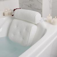 Bath Pillow with Suction Cup, 1 Count Non-slip Bath Pillow, Bathroom Accessories for Neck & Back Support, Bathroom Supplies