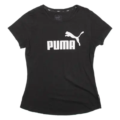 PUMA Womens T-Shirt Black UK 10