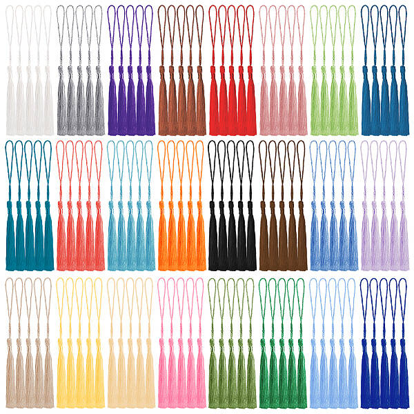 120Pcs 24 Colors Polyester Tassel Decorations
