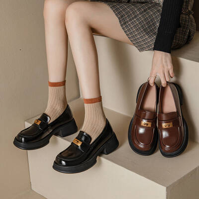 CHIKO Doto Round Toe Block Heels Loafers Shoes