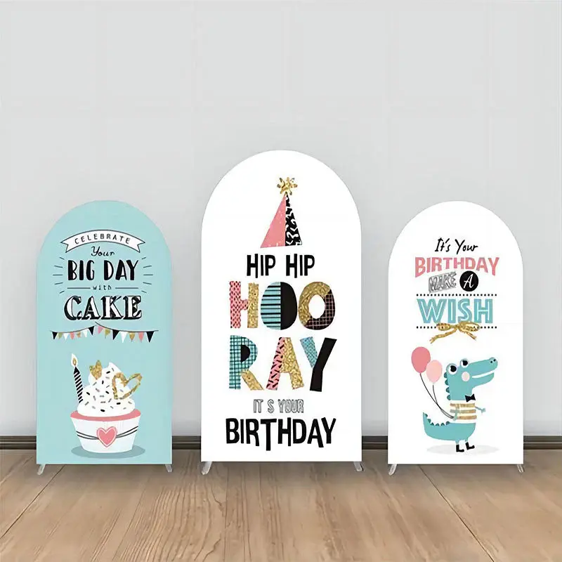 Hip Hip Hat Crocodile Cake Balloon Arch Backdrop Kit - Aperturee