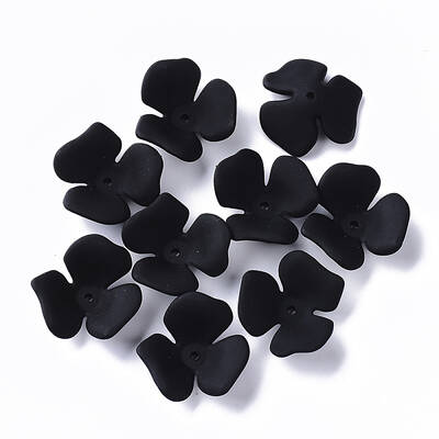 3-Petal Spray Painted Acrylic Bead Caps