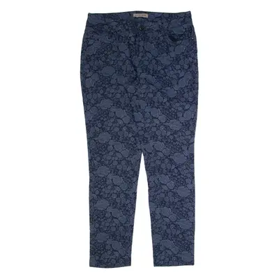 JIGSAW Floral Womens Trousers Blue Slim Tapered W30 L27