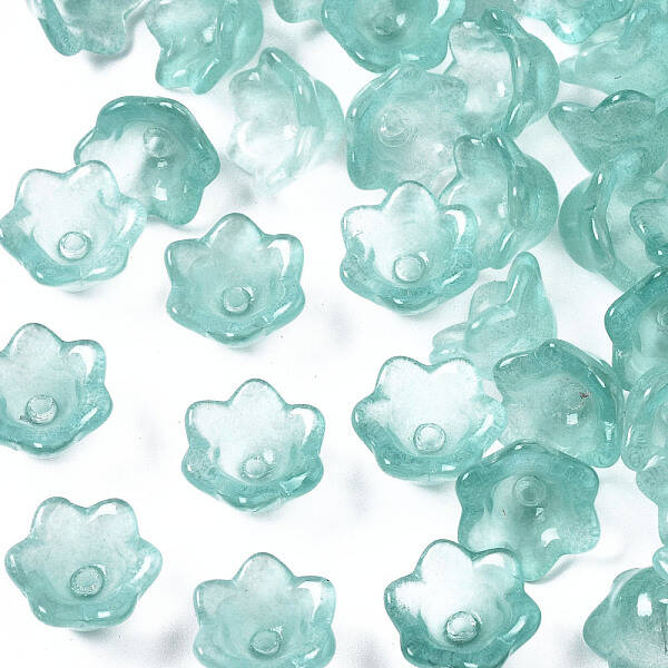 Transparent Spray Painted Glass Beads