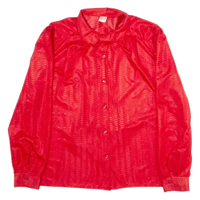 Womens Shirt Red Collared Long Sleeve M
