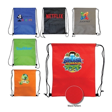 100 Customized Wave NW Drawstring Backpack - Tear Resistant & 25lb ...