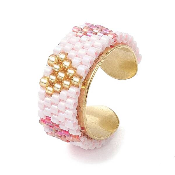 Glass Seed Beads Cuff Rings