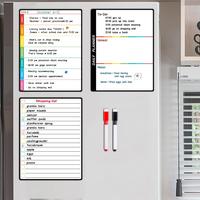 Magnetic Dry Erase Calendar Set, 3 Counts/set Weekly & Daily Planner Board with 2 Counts Markers, Fridge Magnet for Home Offi...