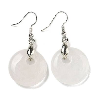 Rack Plating Brass Flat Round Dangle Earrings for Women