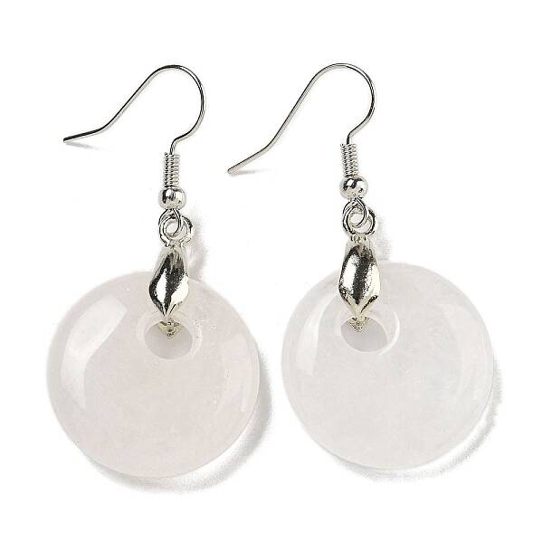 Rack Plating Brass Flat Round Dangle Earrings for Women