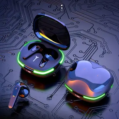 Half In-ear Design Wireless BT Headphone, HiFi Stereo Sound Wireless Music Headphones, Noise Cancelling Sports Earhuds Bulit-...