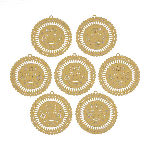 430 Stainless Steel Filigree Big Pendants