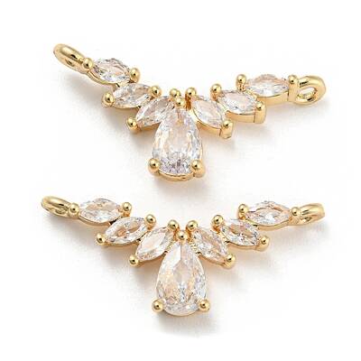 Brass Pave Clear Cubic Zirconia Pendants