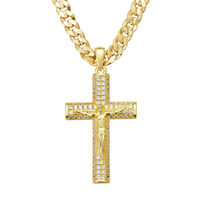 14k/18KGold-Plated Cuban , Figaro, Miami Cross with Jesus Christ Crucifix,24 inches Long and 6mm Wide,Handcrafted Polishing a...