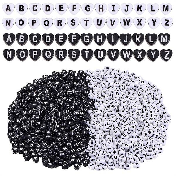 2000Pcs 2 Colors Craft Style Acrylic Beads