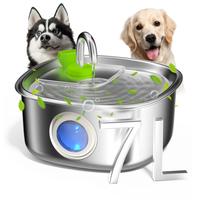 Apetdola SL Tap Dog Water Fountain FathersDayGift 7L/230oz Stainless Steel Dog Fountain with Triple Filtration for Large Dogs...