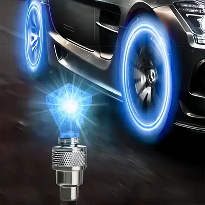 Car Hub Valve Core, Car Tire Valve Core with Light, Wind Fire Wheel Breathing Light, Motorcycle Tire Valve, Explosion Proof V...