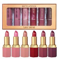 Long Lasting Matte Lipstick Set, 6 Counts/set Moisturizing Shimmer Lipstick, Glossy Lip Glaze Stick, Plumping Lipstick for Gi...