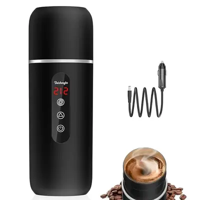 Portable Car Electric Water Heating Kettle, 14.2oz/420ML Travel Car Electric Water Heater, Precise Heating Temperature Contro...