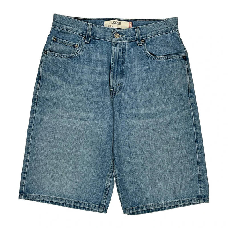 569 Loose Fit Levis Denim Shorts - 30W 11L Light Wash Cotton