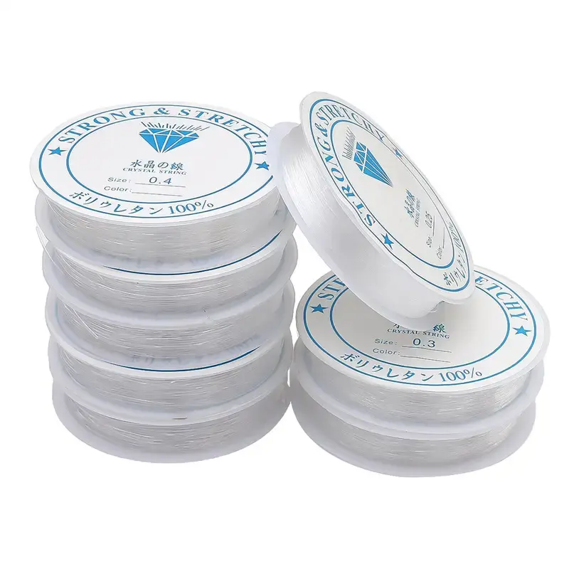 0.4mm-1.0mm Strong & Strain DIY Beads 10 Rolls Elastic Wire for Bracelet Necklace 100% Yarn Content Jewelry Crafts Acrylic Du...