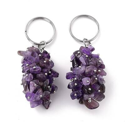 Natural Amethyst Keychain