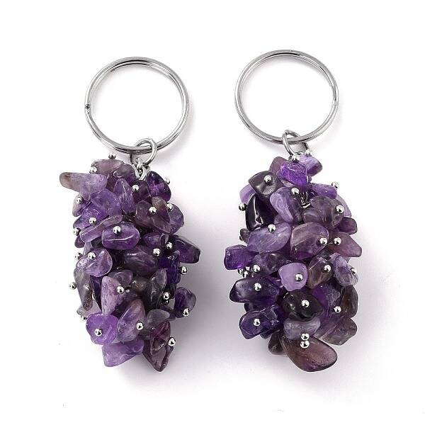 Natural Amethyst Keychain