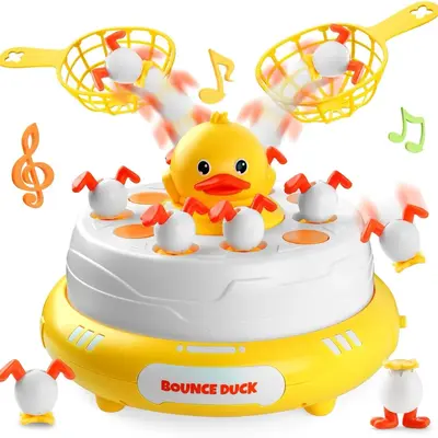 Bounce and Catch Duck Board Game Toy for Kids Popping Up Music Duck Educational Musical